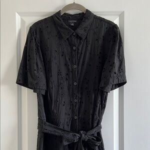 Ann Taylor Black Eyelet Dress